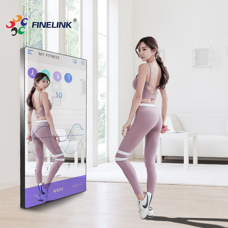 Buiten LCD-scherm Wand Reclame Fitness Spiegel Glas Touch Panel Voor Gym