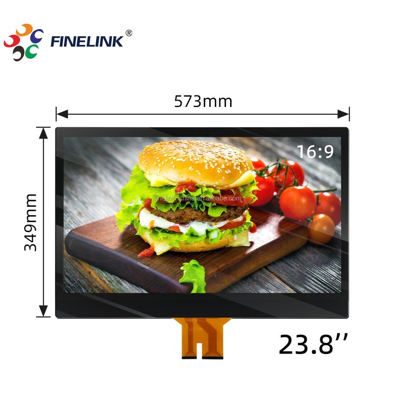 23.8 inch Industrial Waterproof EETI Solution PCAP Anti Glare Glass Lcd Voor PC Display Touch Screen Panel