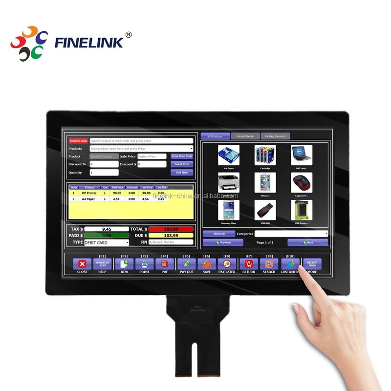 21.5 inch industriële oplossing waterdicht actief pen ondersteuning capacitieve touchscreen paneel