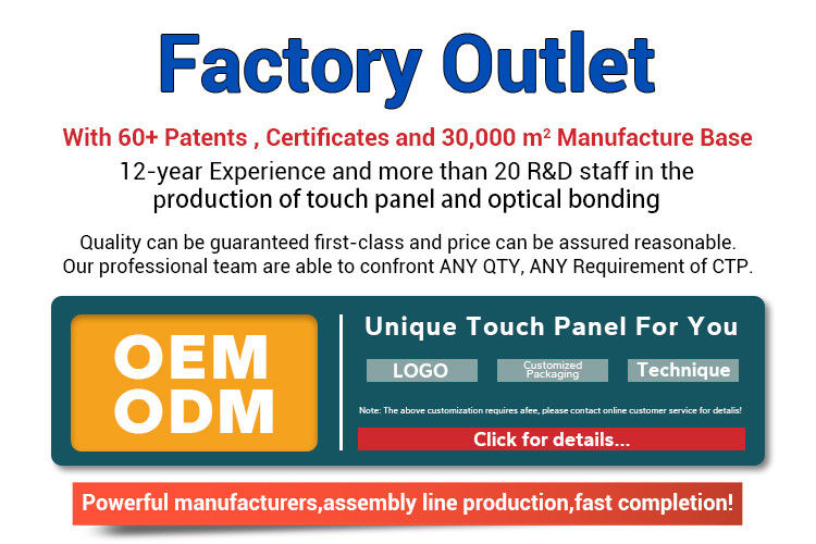 OEM 19,5 inch PCAP Touch Panel Capacitive Touch Panel met G G structuur
