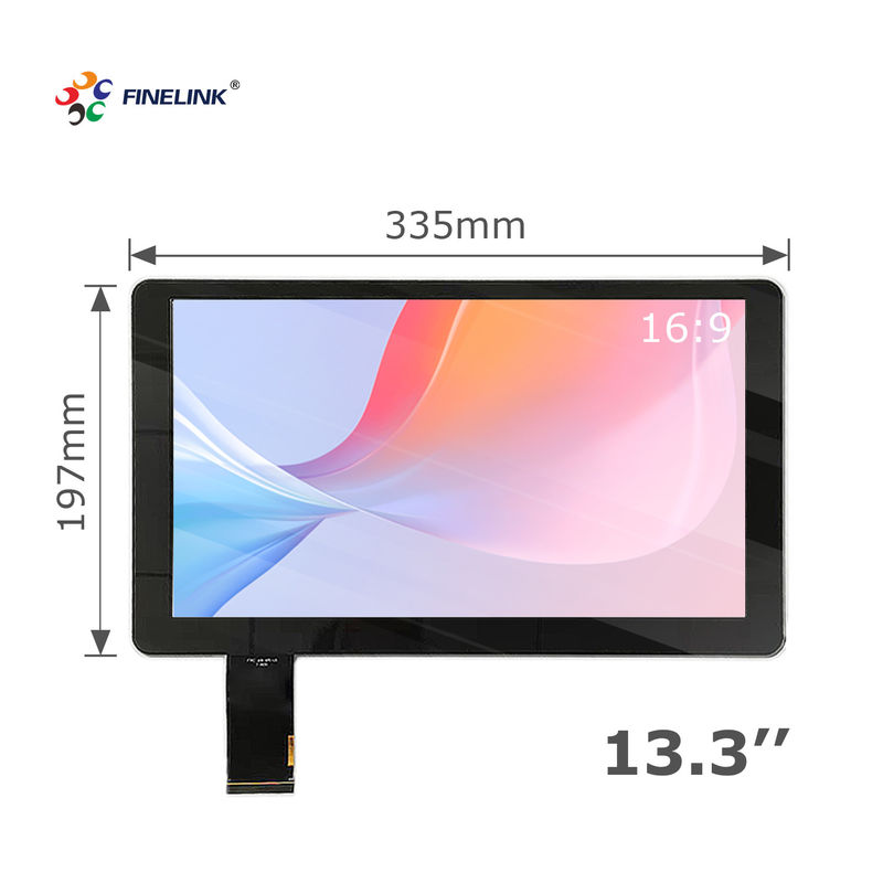 Aanpasbaar 13,3 inch IP65 Waterdicht aanraakscherm 10-punts touch Met USB/RS232/IIC interface