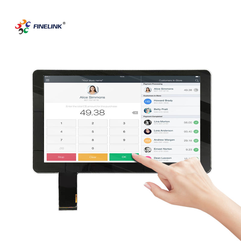 13.3 inch PCAP touchscreen glas glas FPC IC structuur voor office displays