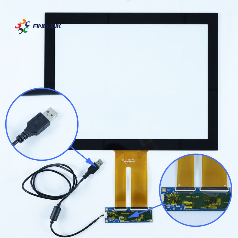 15 inch industriële aangepaste glassensor USB EETI 10 punten stofdicht geprojecteerd capacitief touchscreen paneel overlay