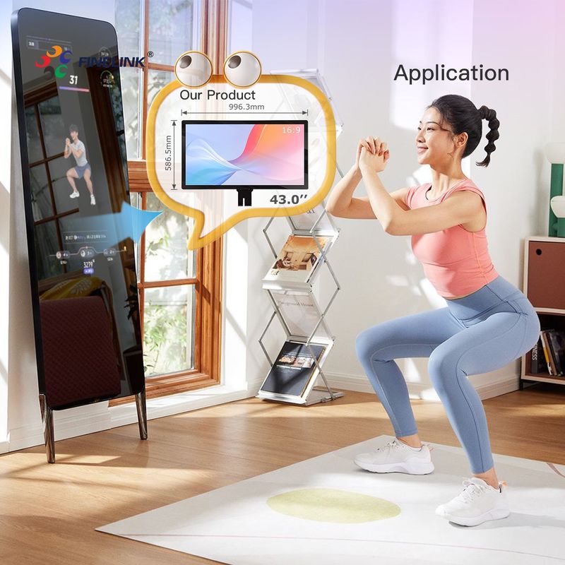 Grote touchscreen 43 inch PCAP G G voor zakelijke fitness spiegel EETI/ILIEK/SIS-oplossing