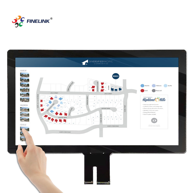 18.5 inch USB geprojecteerde capacitieve touchscreenpaneel voor glas glas FPC IC structuur