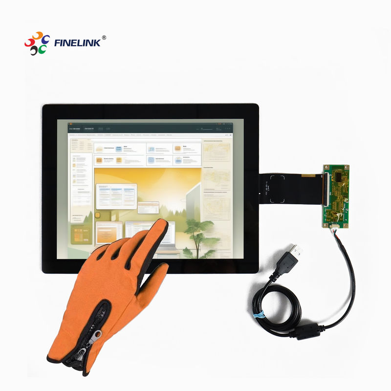 Buiten waterdichte handschoenen Multi-touch 10,4 inch capacitieve touchscreen met controller en USB-kabel